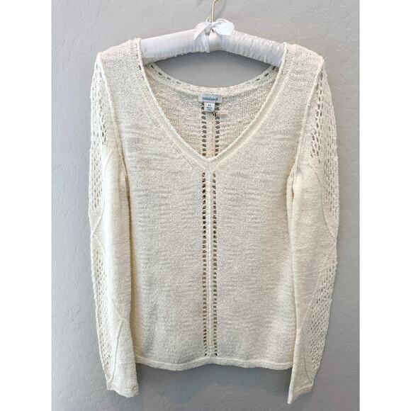 SUNDANCE | Cream Textured Open Knit Pullover Sweater NWT | XS - Picture 1 of 7